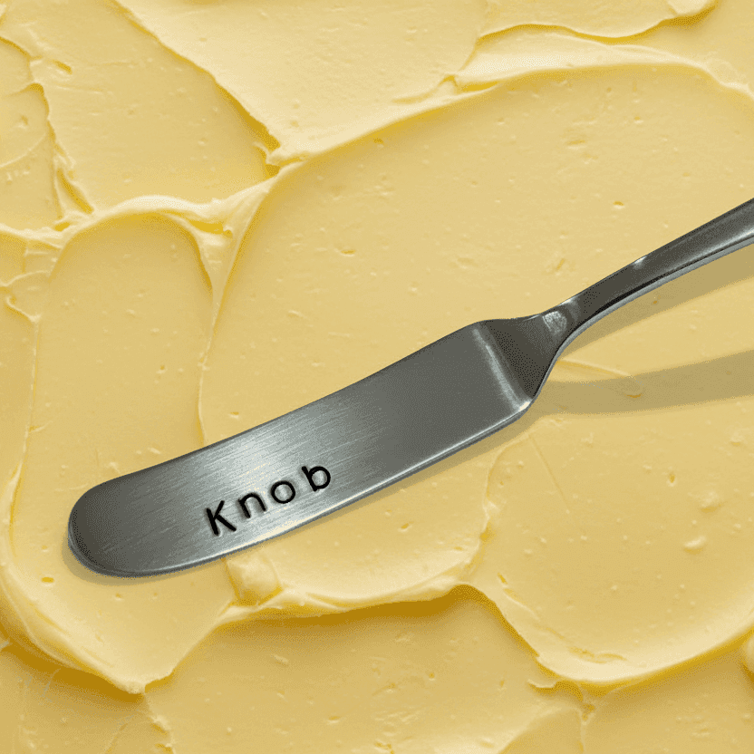 KNOB Knife Hand Stamped Funny Butter Knife Funny Gift Anniversary Valentines Day Cheese Knife