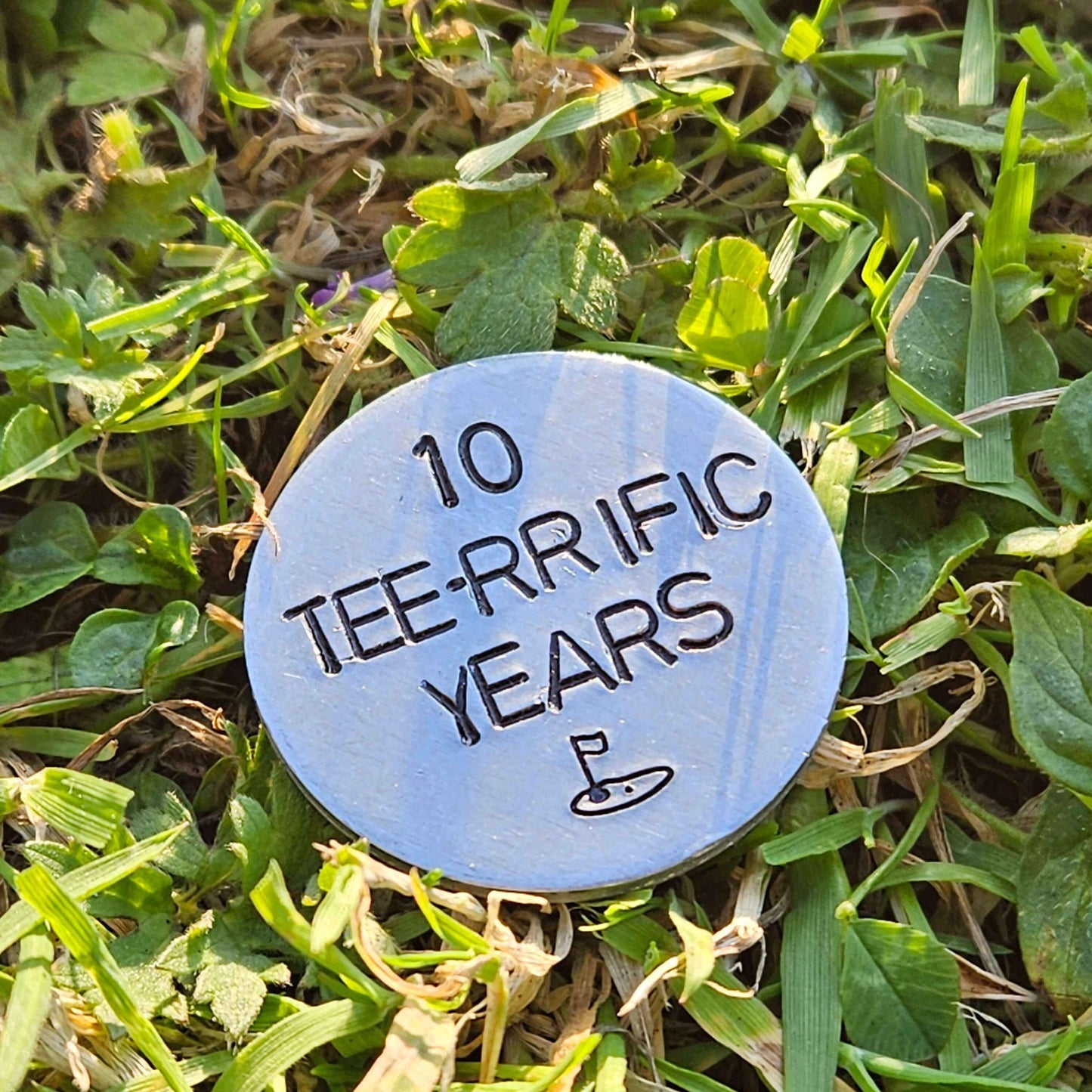 10 Years Golf Ball Marker Husband Wife Gifts 10th Wedding Anniversary Aluminium Personalised