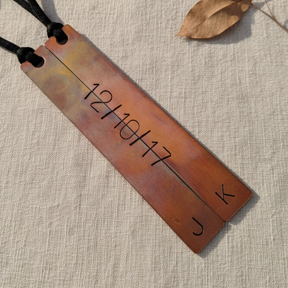 Bronze Anniversary Bookmark Pair Personalised Set
