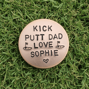 Personalised Fathers Day GOLF Ball Marker Gifts For Dad Copper