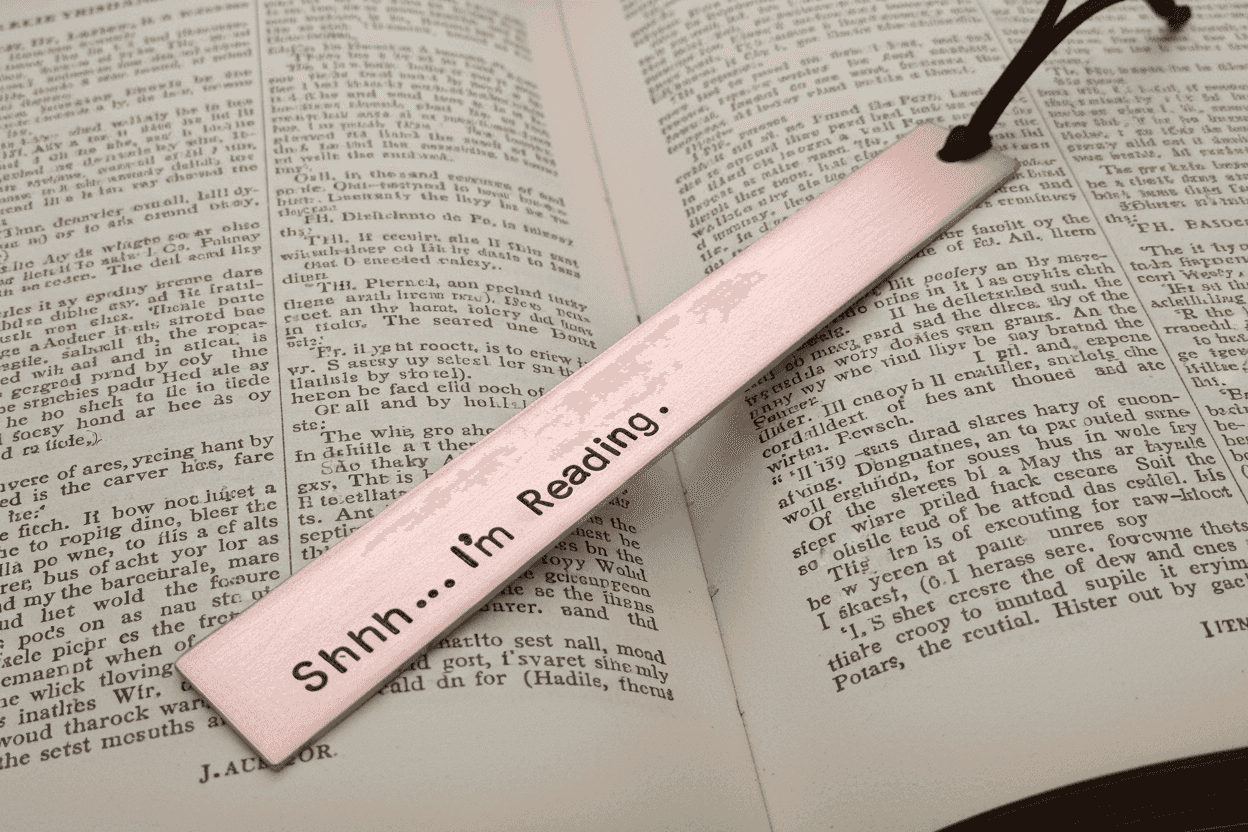 Copper Bookmark Shhh I'm Reading Personalised Bible Marker Teen Gift