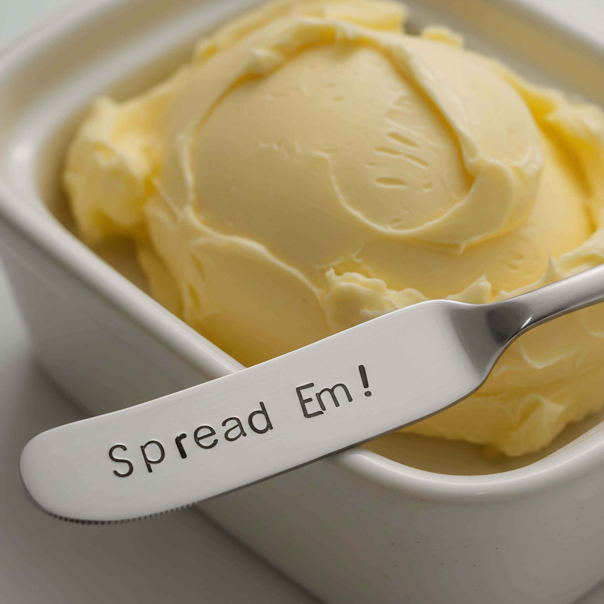 Funny Cutlery SPREAD EM Hand Stamped Funny Butter Knife