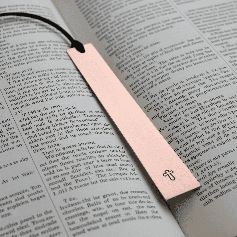 Copper Bookmark Personalised Bible Marker Cross Gift Hand Stamped Baptism Gift