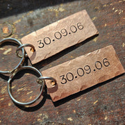 Copper Keychains Personalised Anniversary Gifts COPPER Engagement Set Of 2