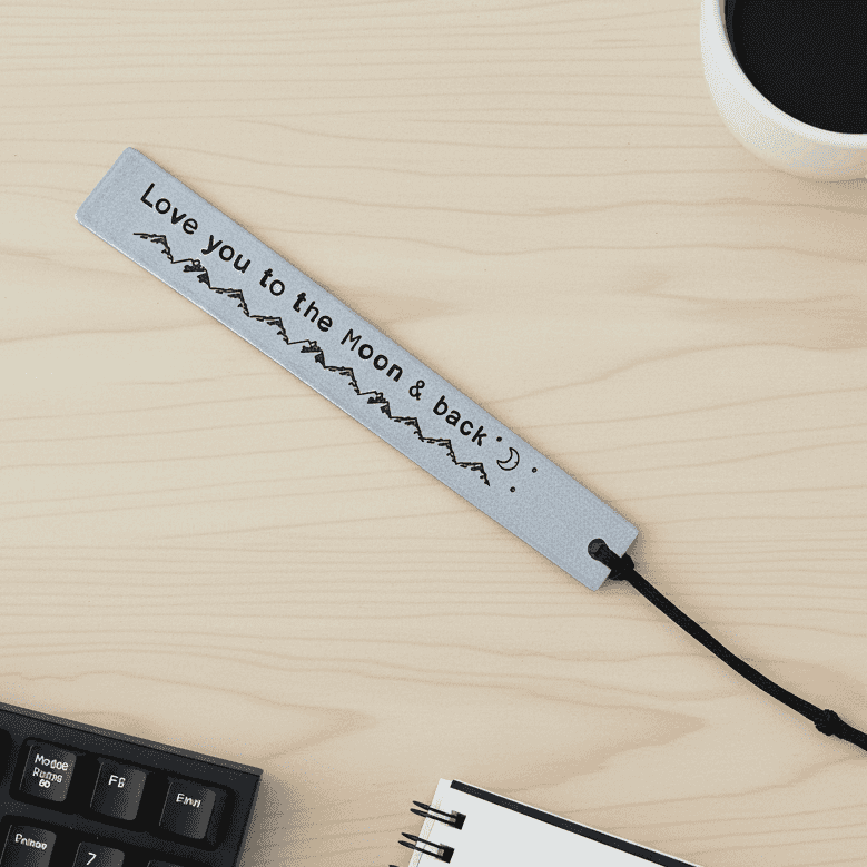 Love You To The Moon And Back Metal Bookmark Personalised