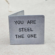 Steel The One Metal Hand Stamped 11th Wedding Anniversary Card 11 Years