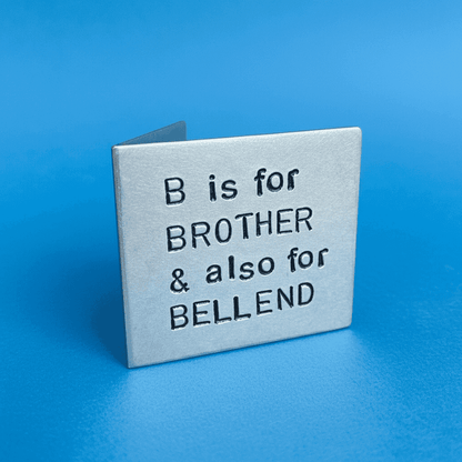 B Is For BROTHER Funny Keyring Christmas Birthday Stocking Filler Joke Personalised Christmas Card