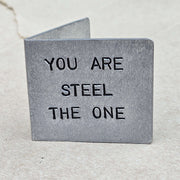 Steel The One Metal Hand Stamped 11th Wedding Anniversary Card 11 Years