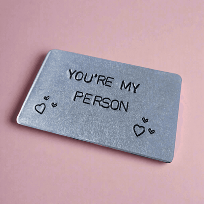 You're My Person Boyfriend Anniversary Card Wallet Insert Funny Gifts For Men Personalised Birthday