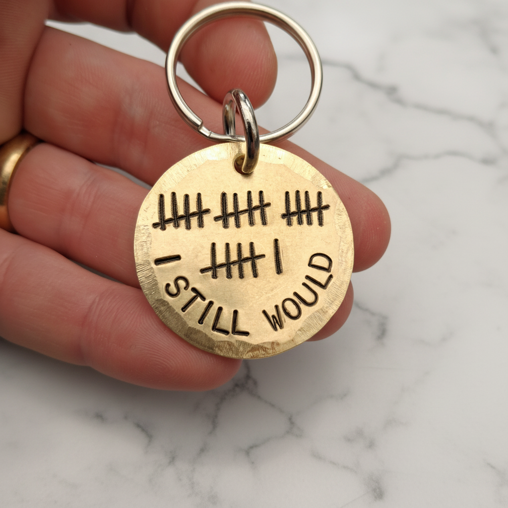 21st Anniversary Gift Tally Mark 21 Years I Still Would Keychain Funny