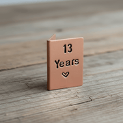 13 Years Hand Stamped Copper Anniversary Card 13th Anniversary Gifts