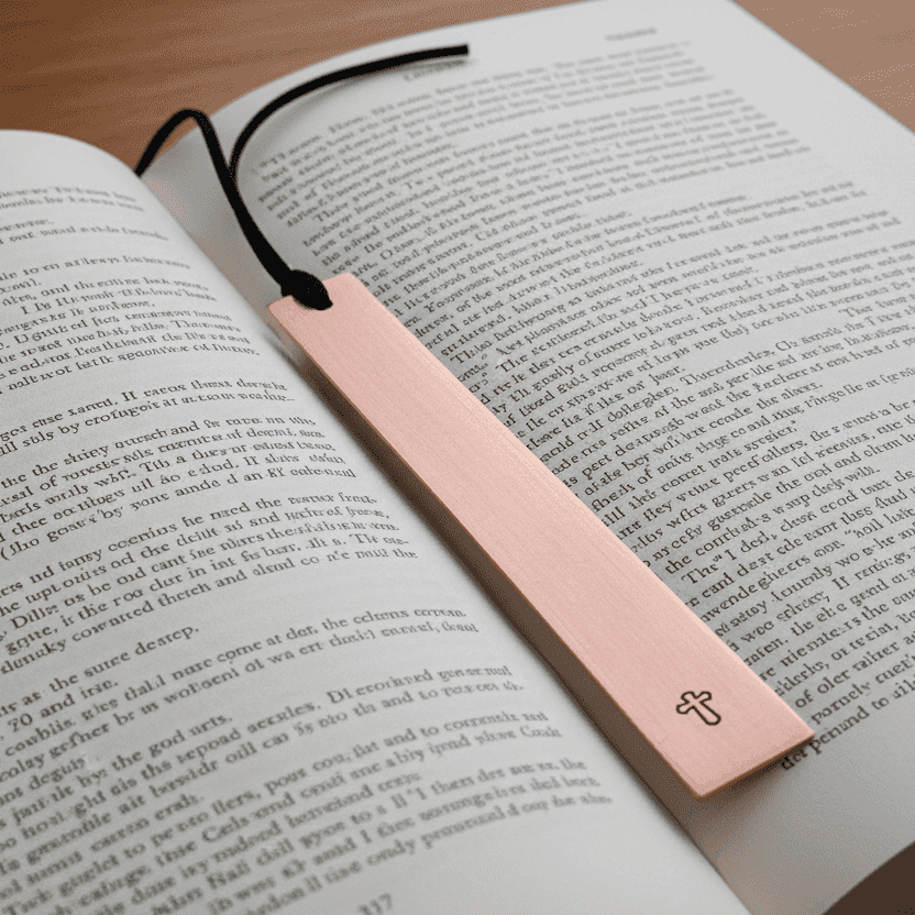 Copper Bookmark Personalised Bible Marker Cross Gift Hand Stamped Baptism Gift