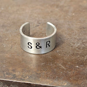 Personalised Ring Pewter Jewellery Girlfriend Boyfriend Unisex Anniversary Gift