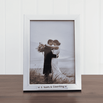 6 Years And Counting Photo Frame Picture Frame Boyfriend 6th Anniversary Gifts Silver Handmade