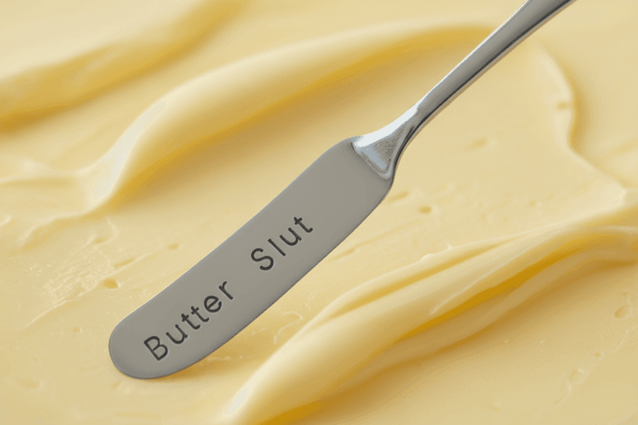 Butter Slut Hand Stamped Funny Butter Knife Funny Gift Anniversary Valentines Day Cheese Knife