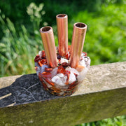 Red Jasper Cloudbuster 3 Pipe Copper Orgone Generator 5g EMF Travel Size