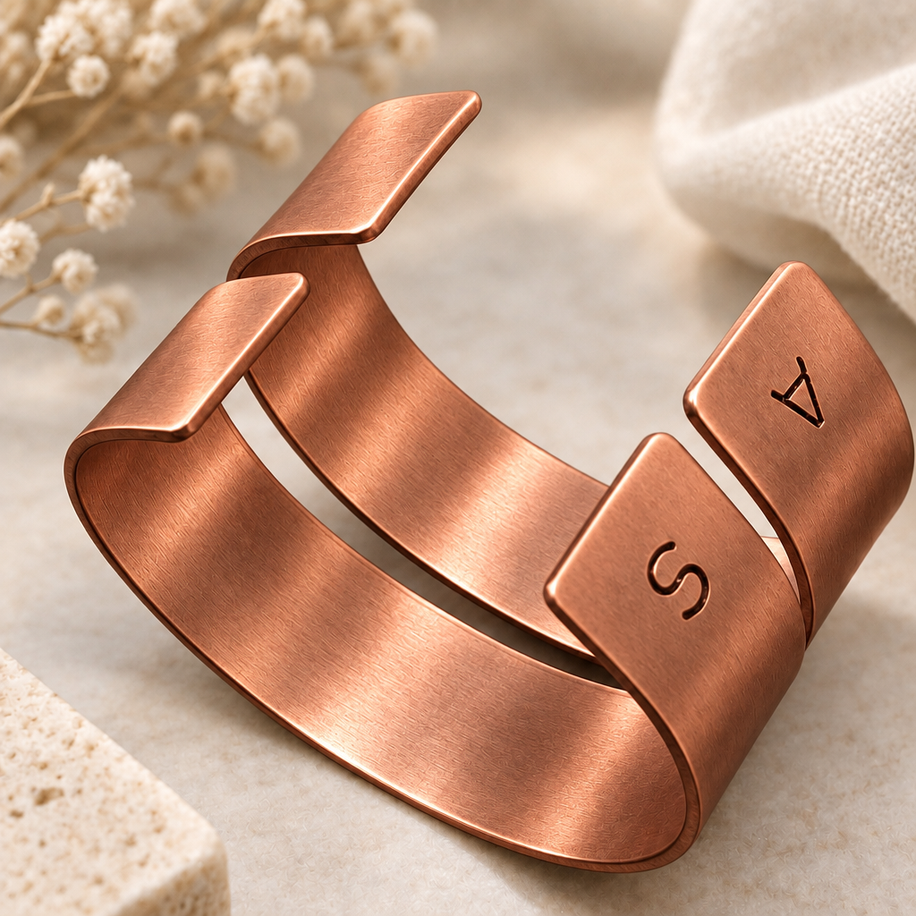 Copper Bangles Pair Personalised Jewellery Bracelet Gift