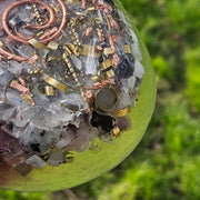 Wall Hanging Orgonite Egg Ovo Shield 5g Cloudbuster EMF Amethyst Selenite Shungite