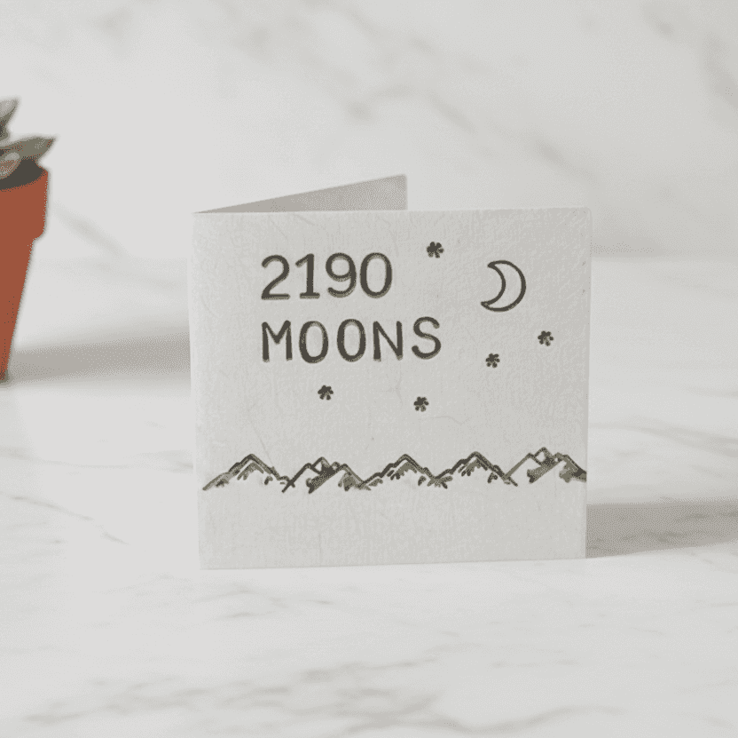 6th Anniversary 6 Years 2190 Moons Personalised Anniversary Card