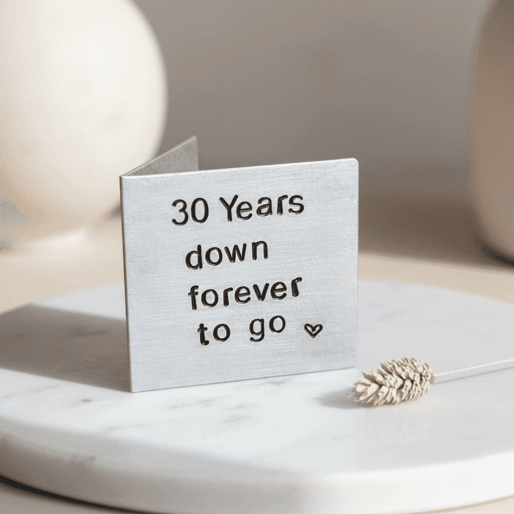 30th Anniversary 30 Years Down Forever To Go Personalised Card