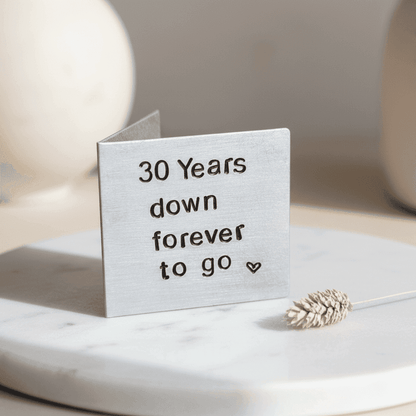 30th Anniversary 30 Years Down Forever To Go Personalised Card