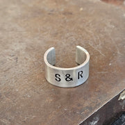 Personalised Ring Pewter Jewellery Girlfriend Boyfriend Unisex Anniversary Gift