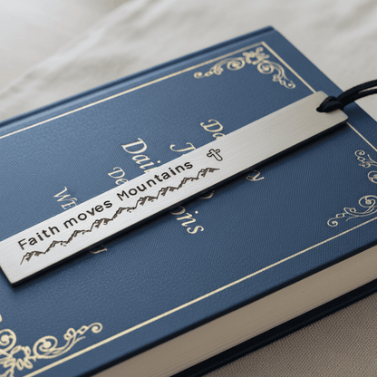 Faith Moves Mountains Bookmark Personalised Baptism Gift