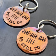 Tally Mark Of 19 Years 19th We Still Do Keyring Set Bronze Wedding Anniversary Gifts Personalised Keychain
