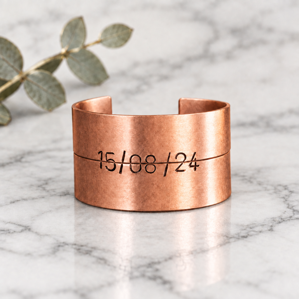 Copper Bangles Pair Personalised Jewellery Bracelet Gift