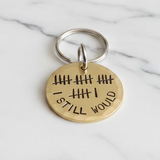 21st Anniversary Gift Tally Mark 21 Years I Still Would Keychain Funny
