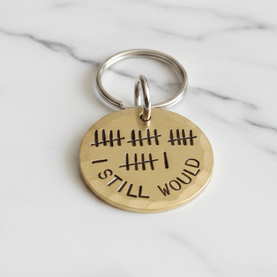21st Anniversary Gift Tally Mark 21 Years I Still Would Keychain Funny