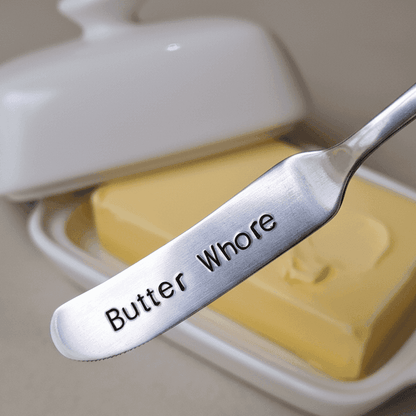 Butter Whore Hand Stamped Funny Butter Knife Funny Gift Anniversary Valentines Day Cheese Knife