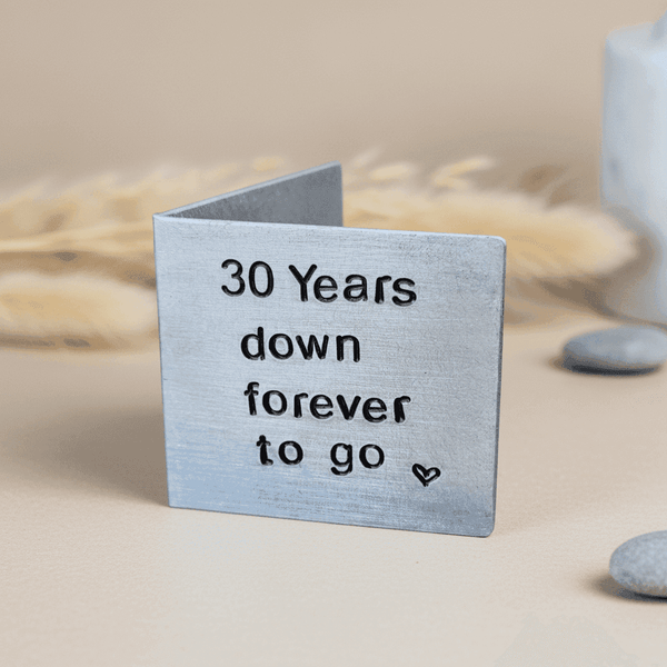 30th Anniversary 30 Years Down Forever To Go Personalised Card