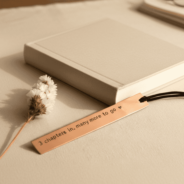 3rd Anniversary Bookmark 3 Chapters In Bronze Gift Personalised