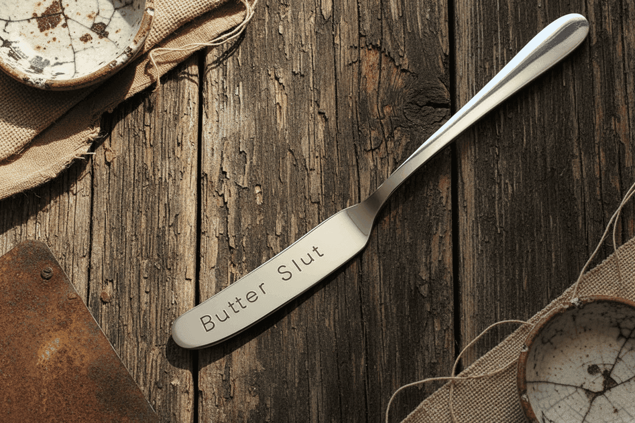 Butter Slut Hand Stamped Funny Butter Knife Funny Gift Anniversary Valentines Day Cheese Knife