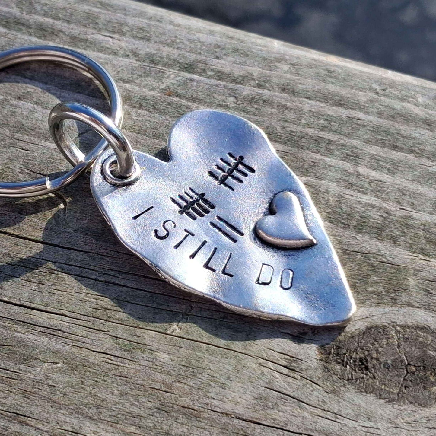 12th Anniversary Tally Mark Keyring Husband Wife 12 Years Keychain
