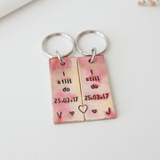 Anniversary Keychain Bronze Personalised Pair Of I Still Do Set