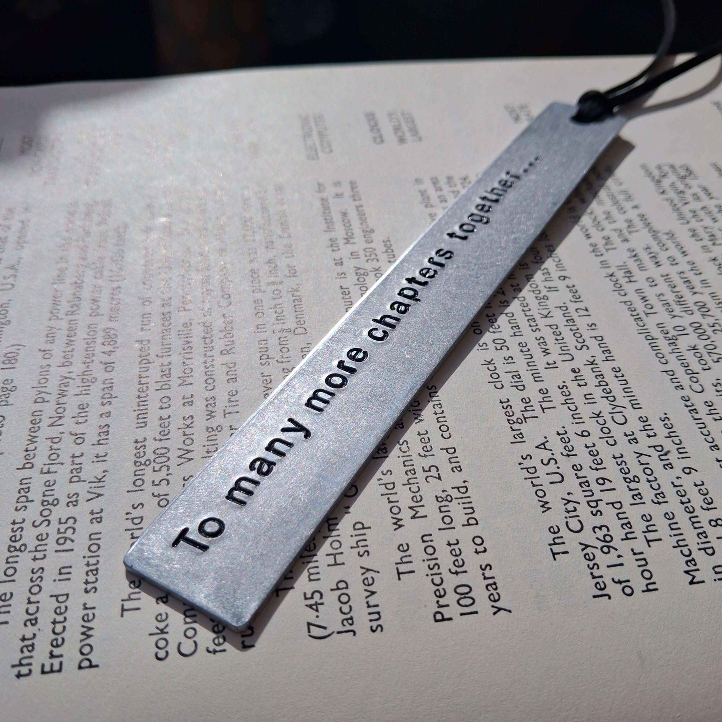 To Many More Chapters Together Metal Bookmark Personalised