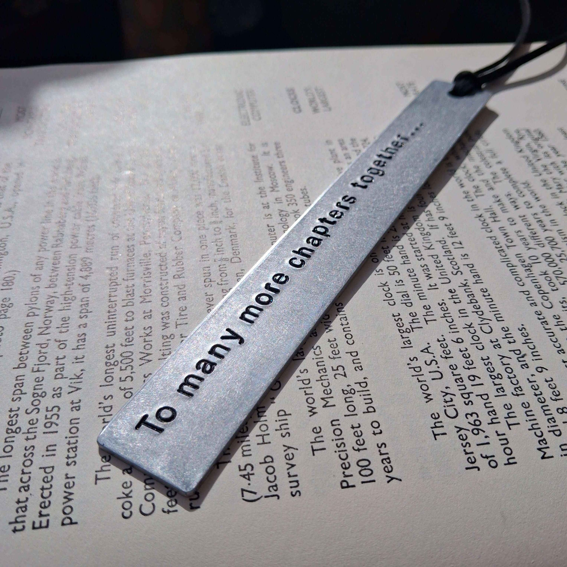 To Many More Chapters Together Metal Bookmark Personalised