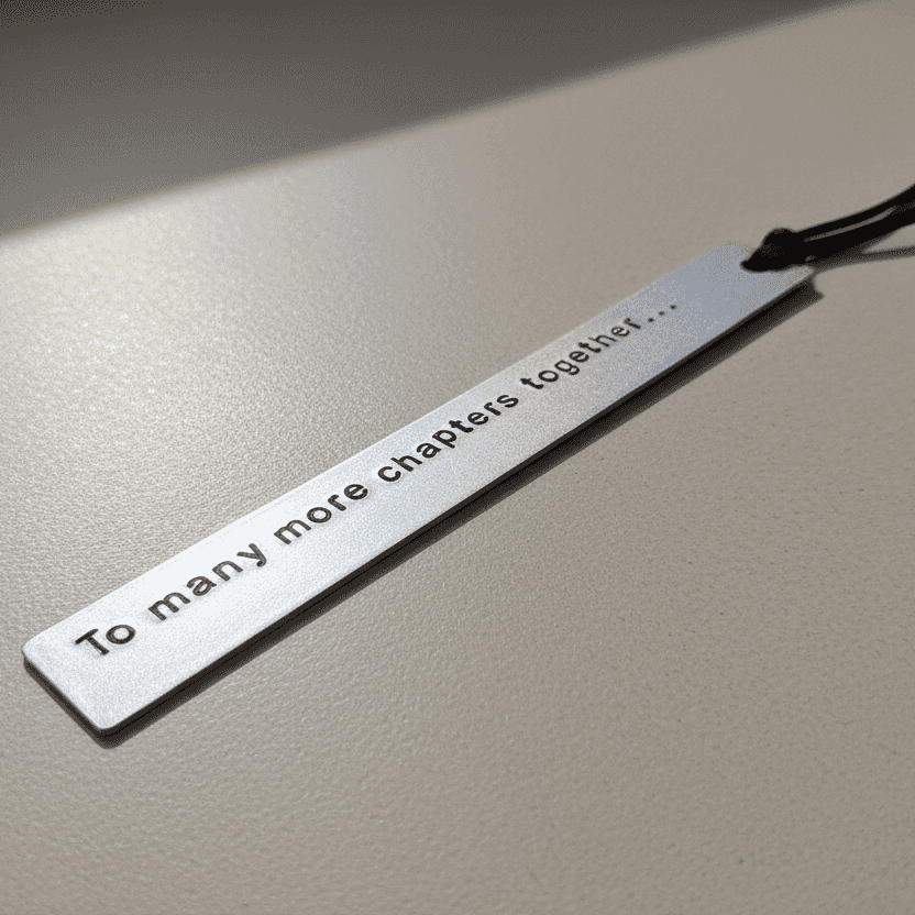 To Many More Chapters Together Metal Bookmark Personalised