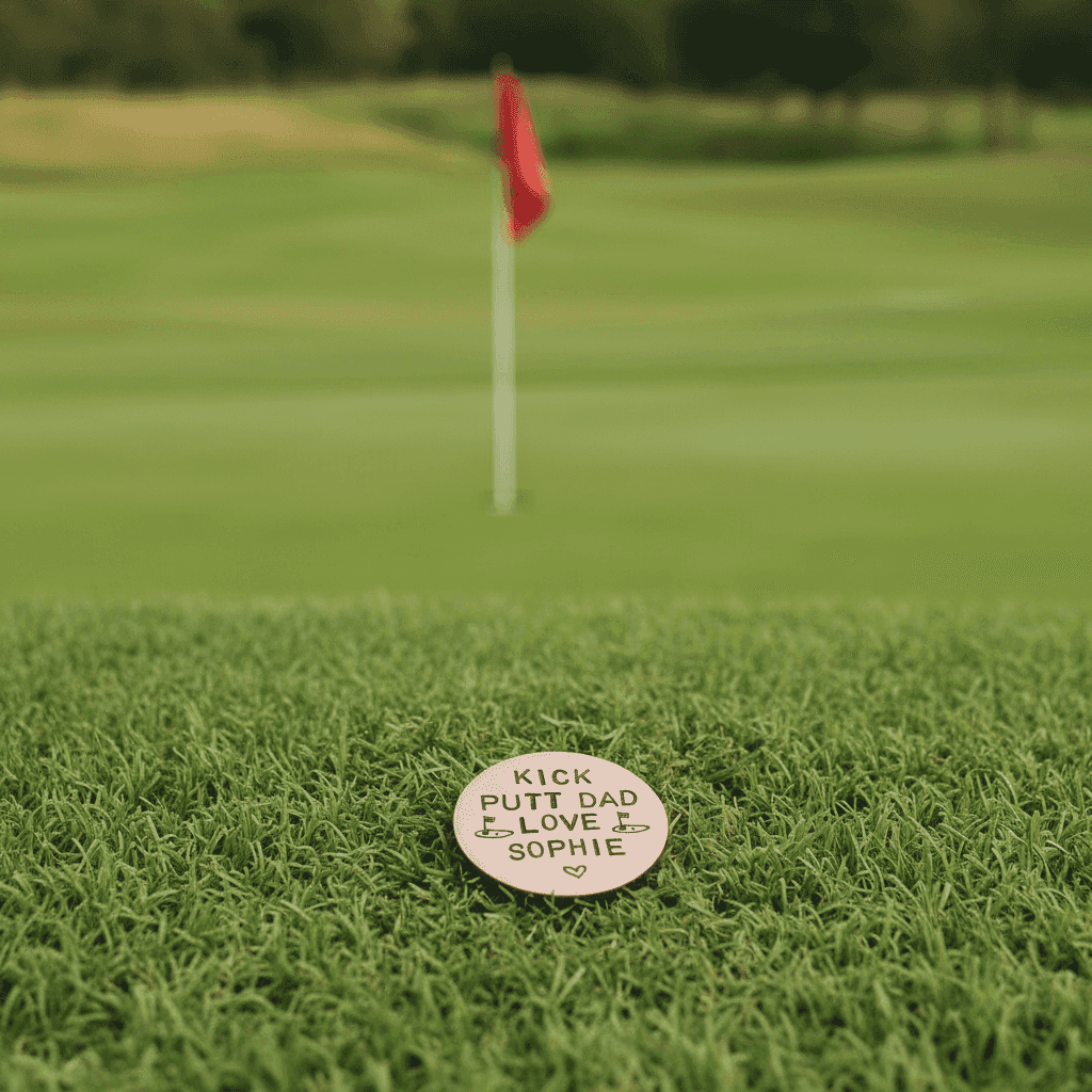 Personalised Fathers Day GOLF Ball Marker Gifts For Dad Copper