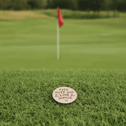 Personalised Fathers Day GOLF Ball Marker Gifts For Dad Copper