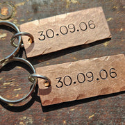 Copper Keychains Personalised Anniversary Gifts COPPER Engagement Set Of 2