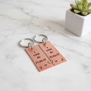 Anniversary Keychain Personalised Pair Of I Still Do Copper 7th Set