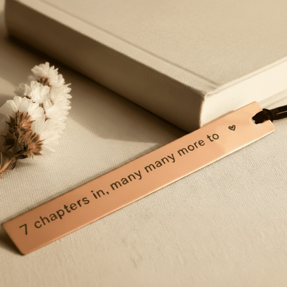 7th Anniversary 7 Years Copper Bookmark Personalised Gift