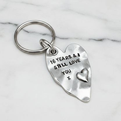 15th Anniversary 15 Years Gifts Love You Keychain