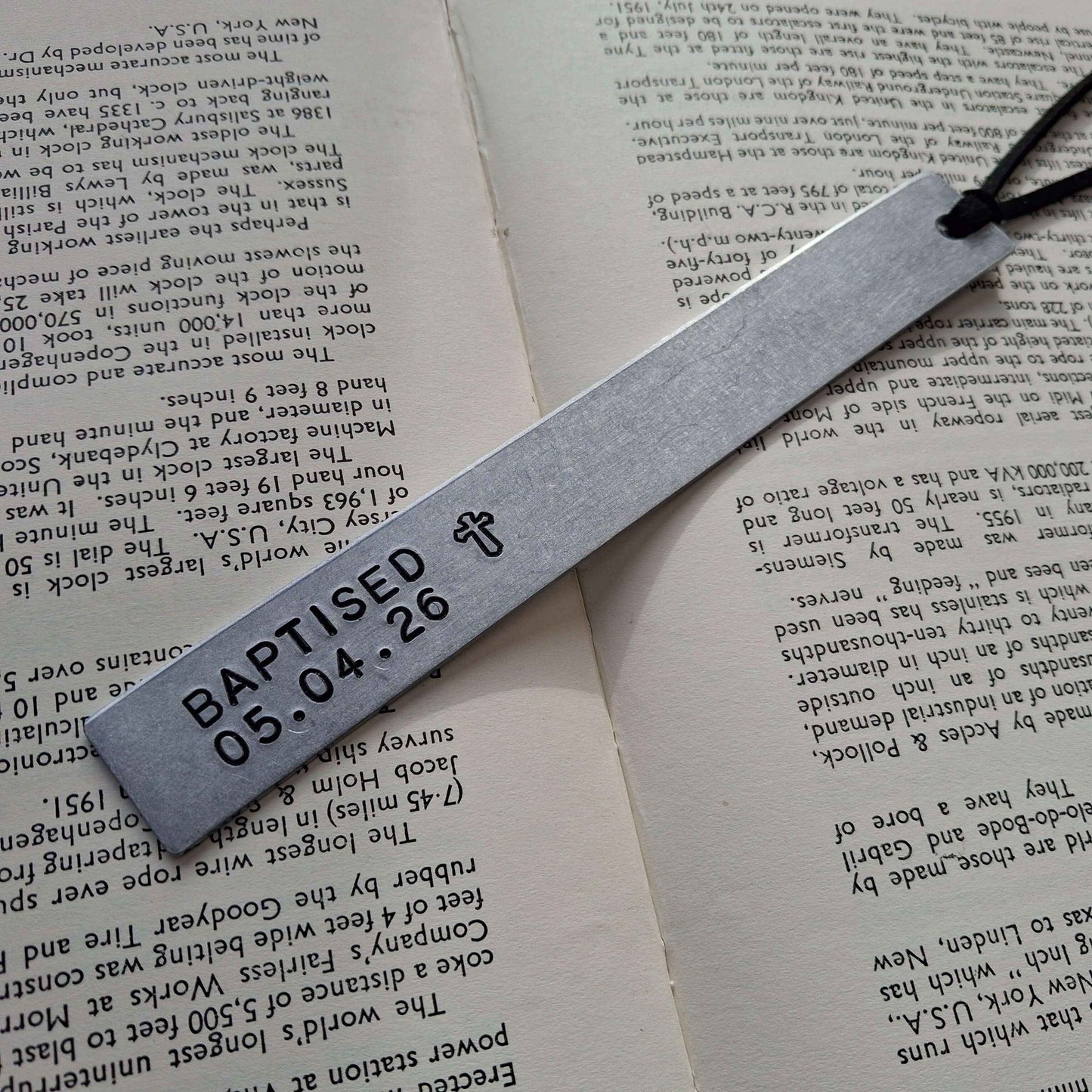 Baptism Gift Metal Bookmark Personalised Baptised