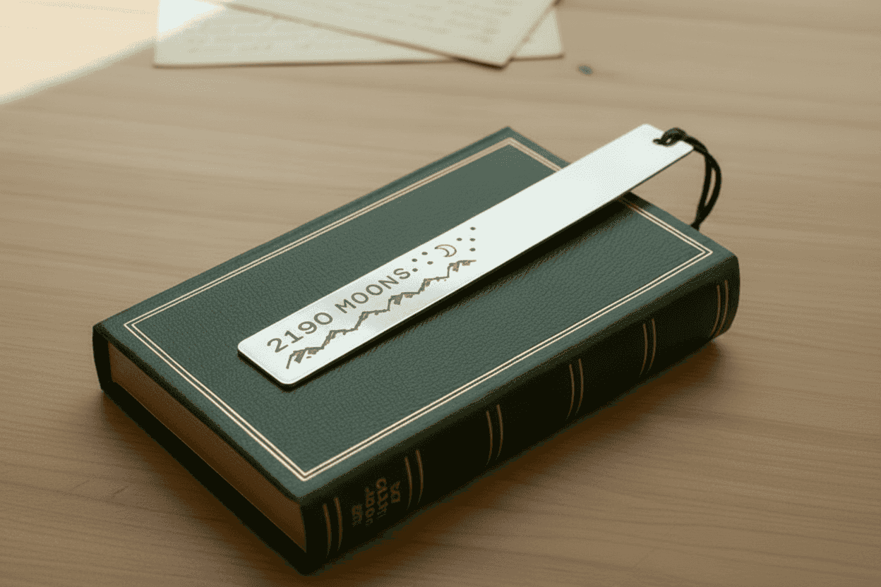 6th Anniversary 2190 Moons 6 Years Handcrafted Bookmark