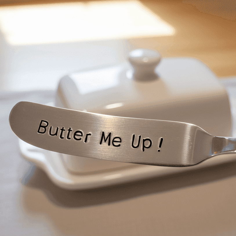 Butter Me Up Hand Stamped Funny Butter Knife Funny Gift Anniversary Valentines Day Butter Knife