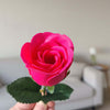 Forever Rose Hot Pink Faux Flower Single Stem 30c